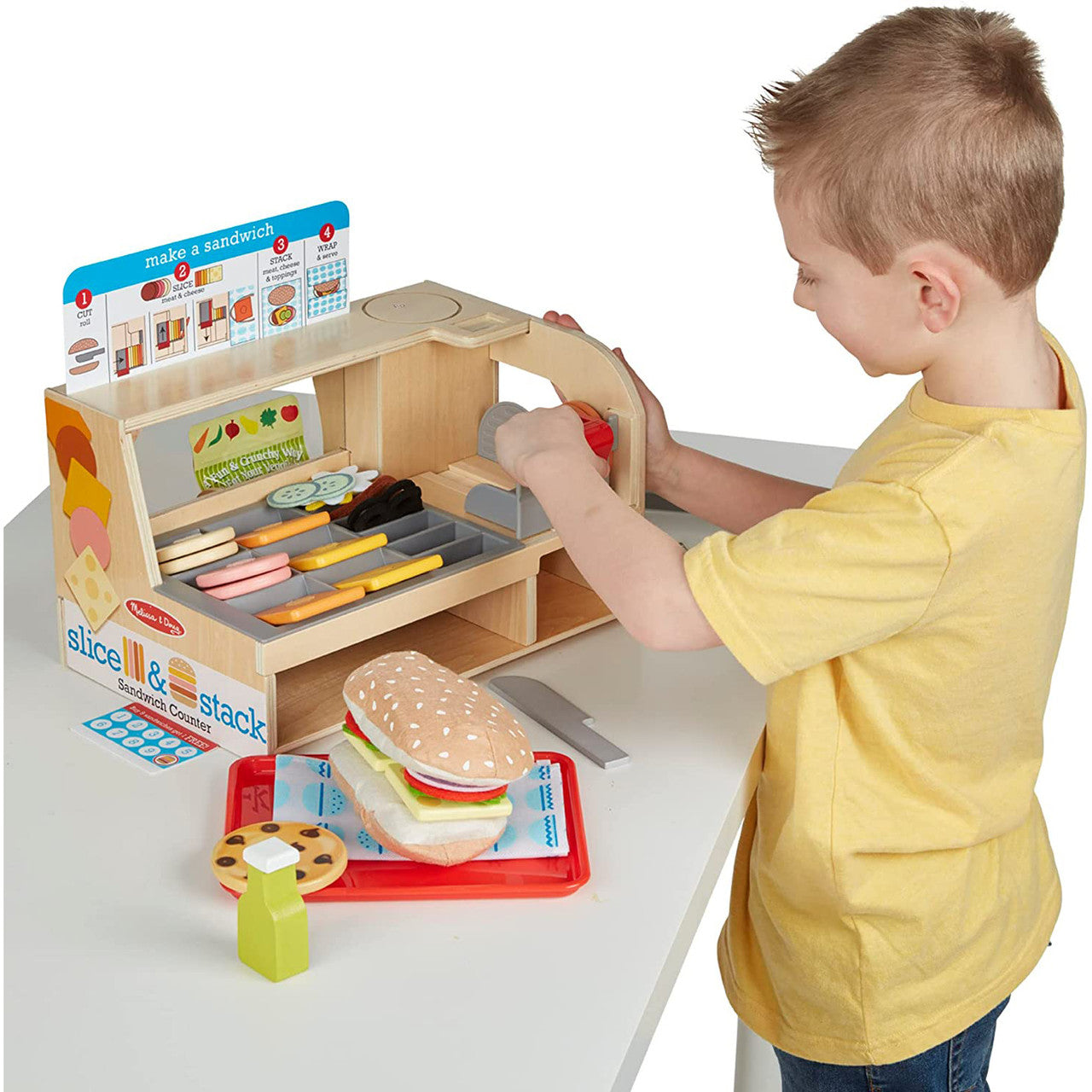 Melissa & Doug Wooden Slice & Stack Sandwich Counter
