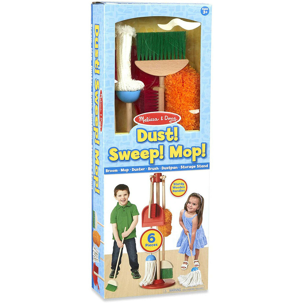Melissa & Doug Dust Sweep Mop Wooden 6 Piece Play Set