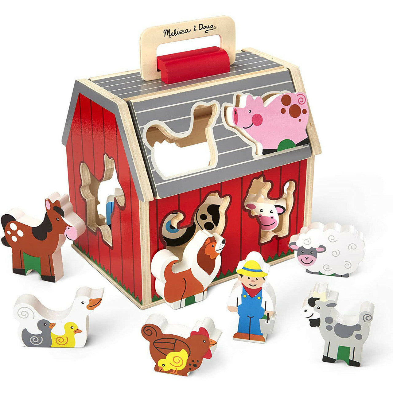 Melissa & Doug Wooden Take Along Sorting Barn