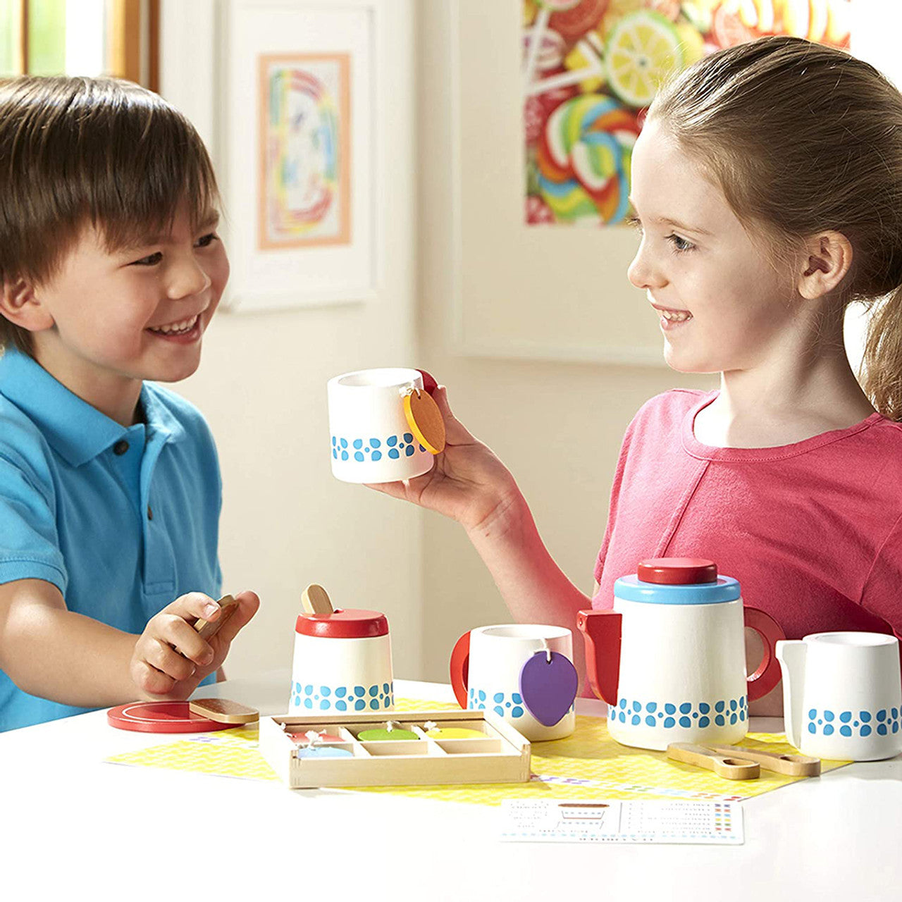 Melissa & Doug Wooden Steep and Serve Tea Playset