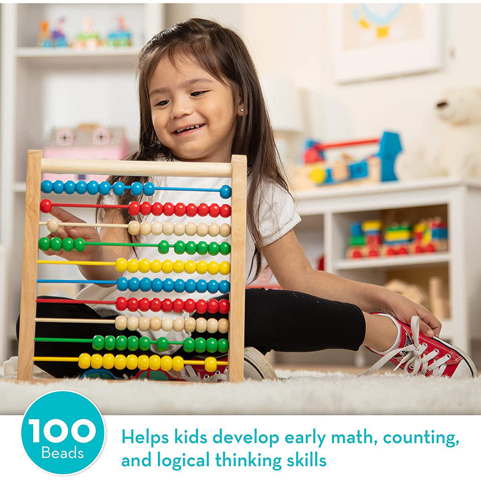 Melissa & Doug Wooden Abacus 100 Beads
