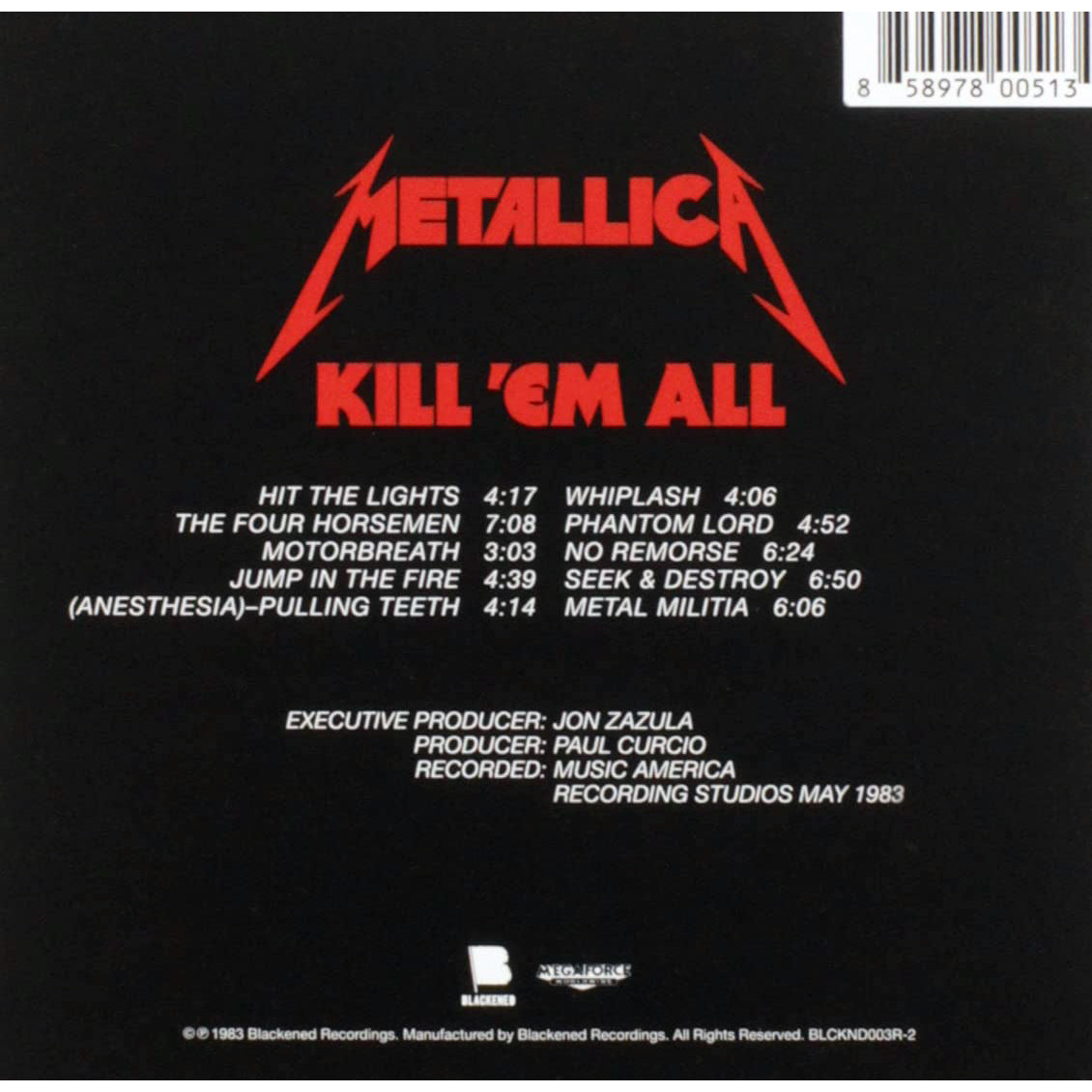 Metallica Kill Em All CD