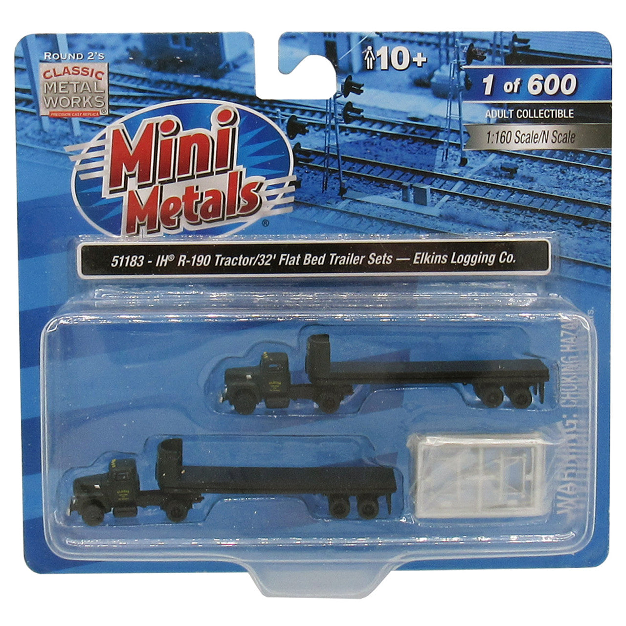 Classic Metal Works Mini Metals IH R-190 Tractor with Flat Bed Trailer Set