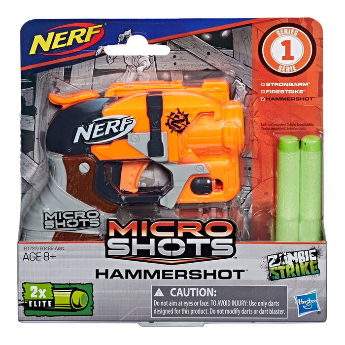 NERF Zombie Strike Micro Shots Hammershot Soft Dart Gun