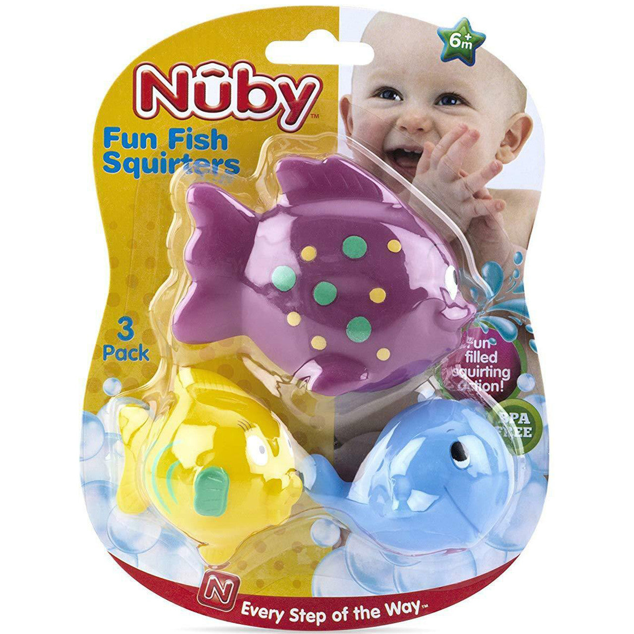 Nuby 3 Pack Fun Fish Squirters Bath Toys