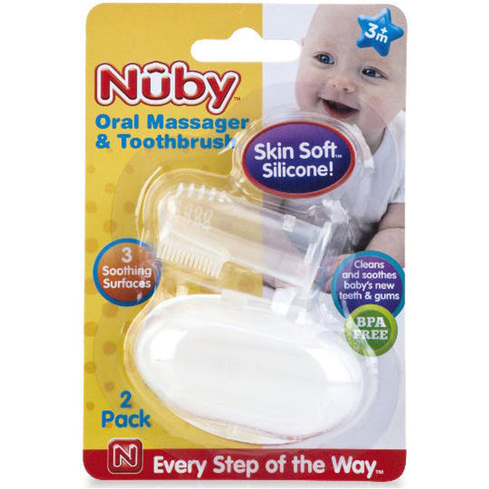Nuby Baby Silicone Finger Toothbrush 2 Pack