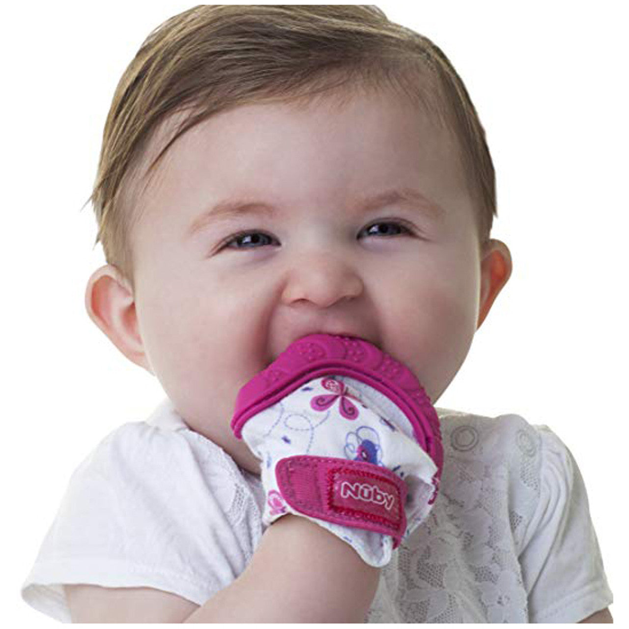 Nuby Happy Hands Pink Teething Mitten