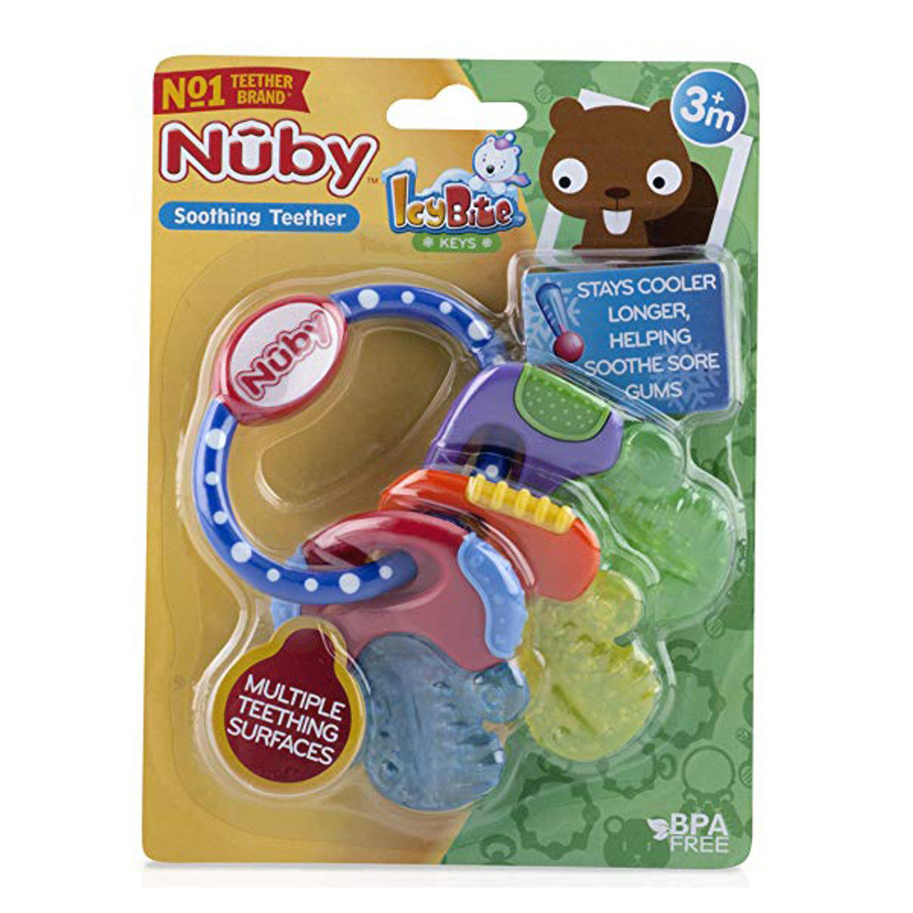 Nuby IcyBite Gel Teether Keys Blue
