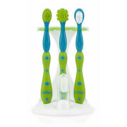 Nuby 4 Stage Oral Care 5 Piece Set Green and Blue Set