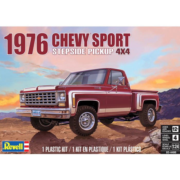 Revell 1976 Chevy Sport Stepside Pickup 4X4 Model Kit 85-4486