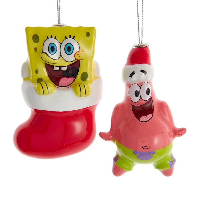 Spongebob Squarepants and Patrick Decoupage Ornaments 2 Piece Set