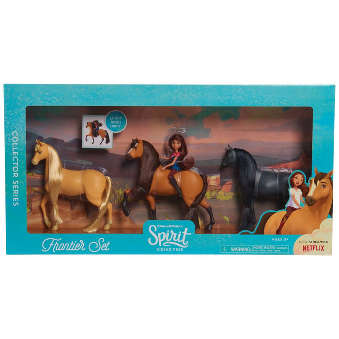 Spirit Riding Free Frontier Set Playset 3 Horses 1 Doll