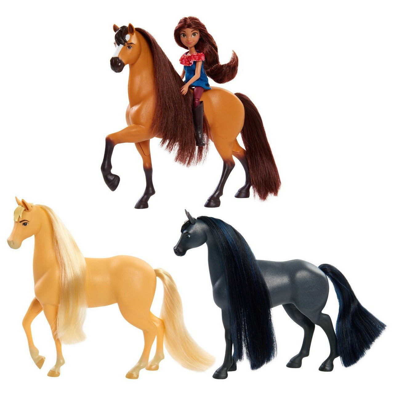 Spirit Riding Free Frontier Set Playset 3 Horses 1 Doll