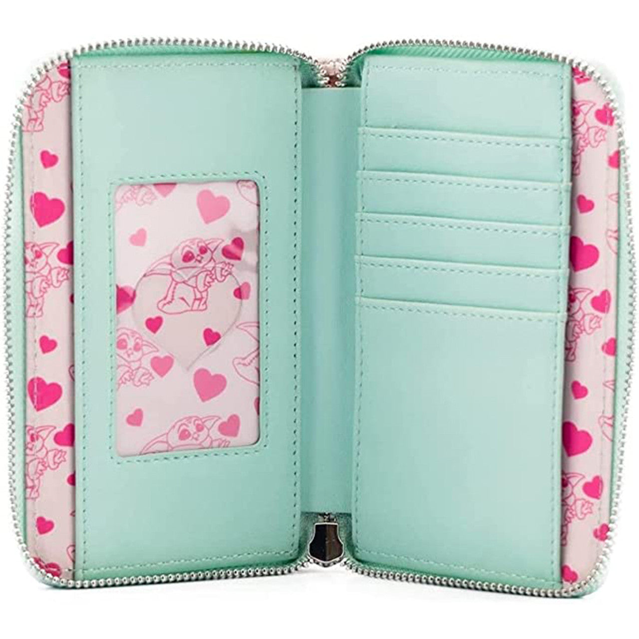 Loungefly Mandalorian Grogu Valentine's Zip Around Wallet