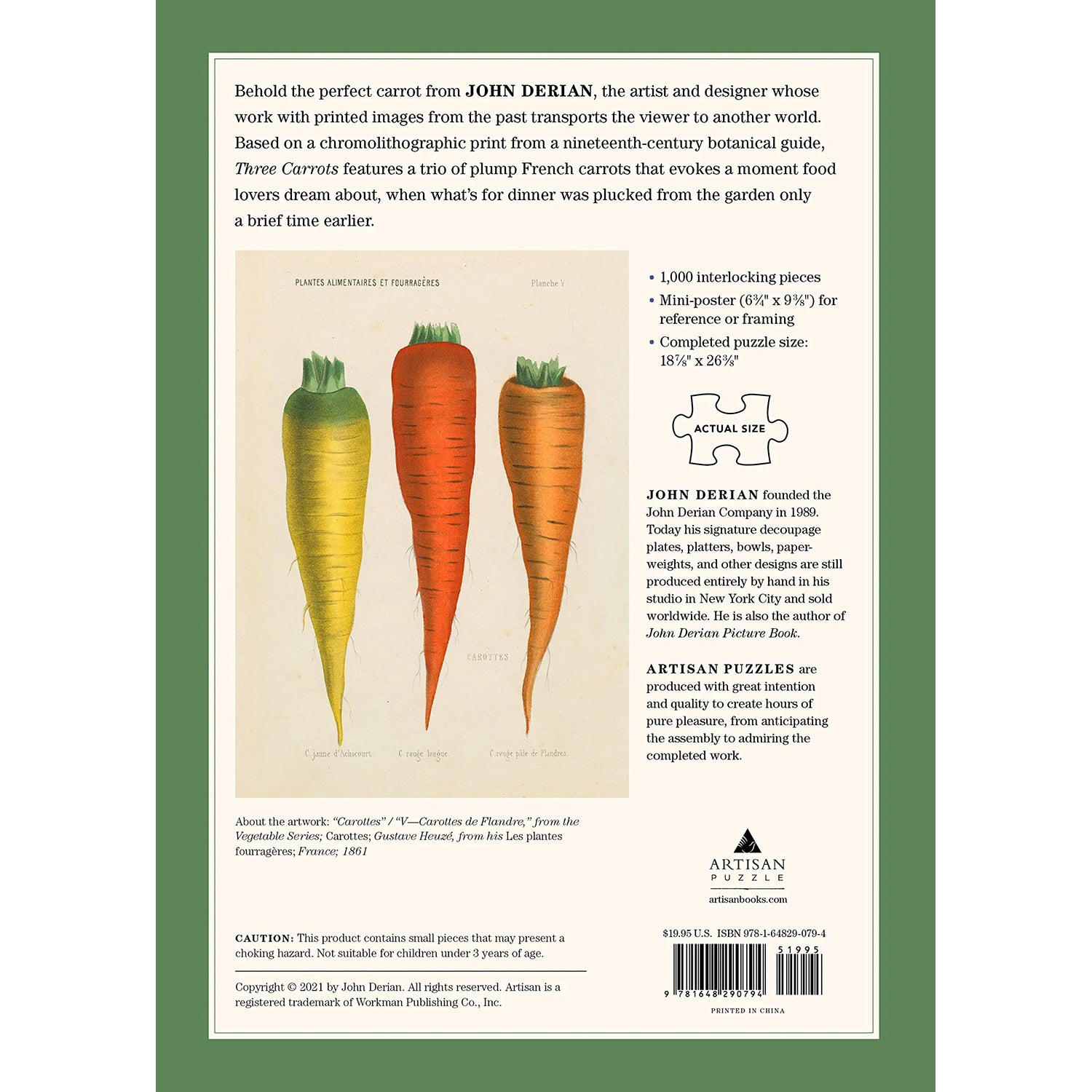 John Derian Three Carrots 1000 Piece Puzzle