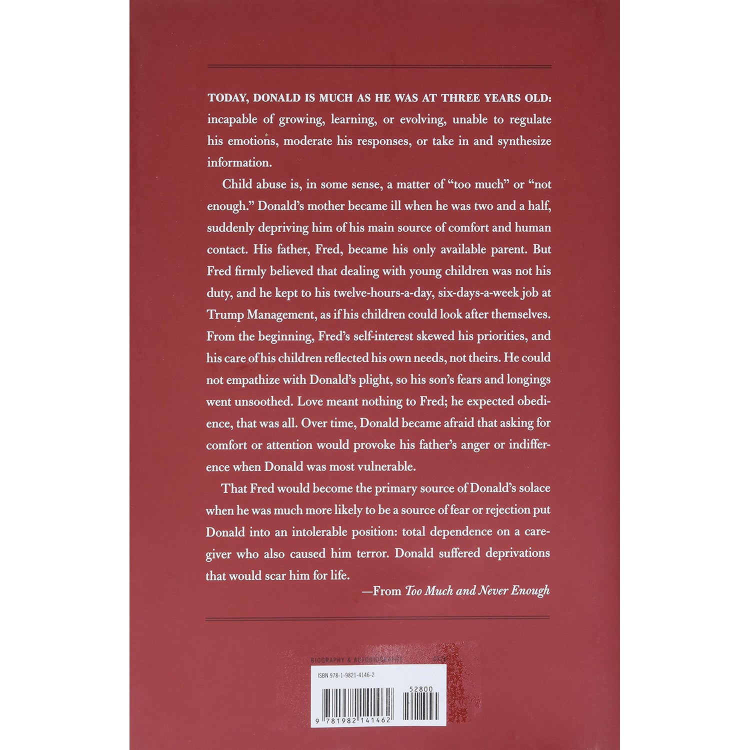 Too Much and Never Enough by Mary L Trump