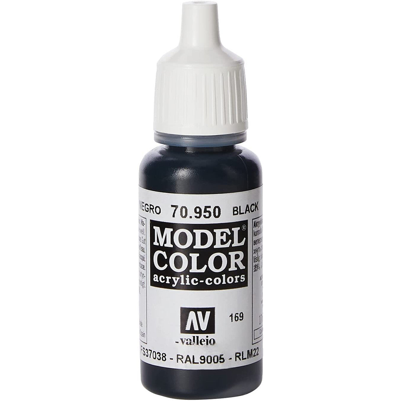 Vallejo Acrylic Black Paint 17 ml 70.950