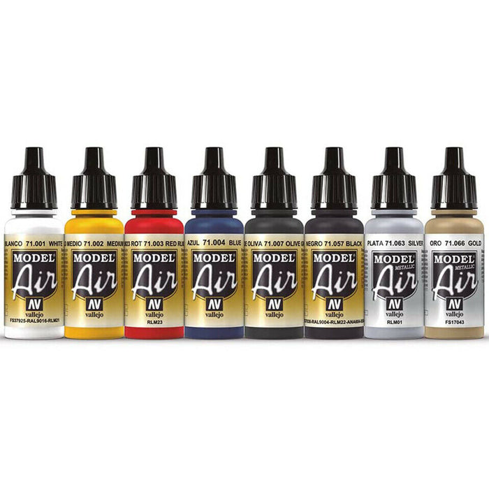 Vallejo Acrylic Airbrush Model Paint Set 8 Colors 71174