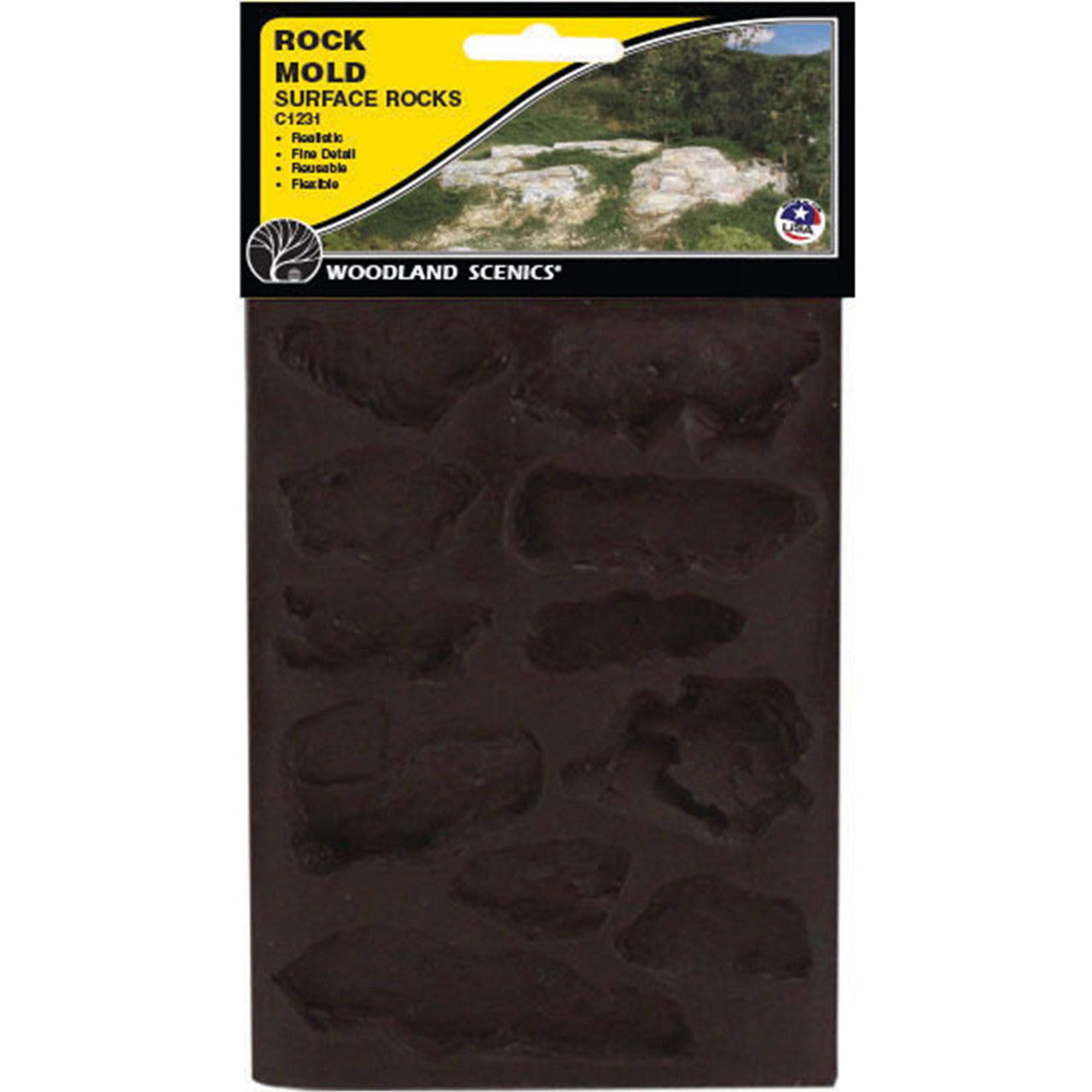 Woodland Scenics Surface Rocks Mold Tray C1231