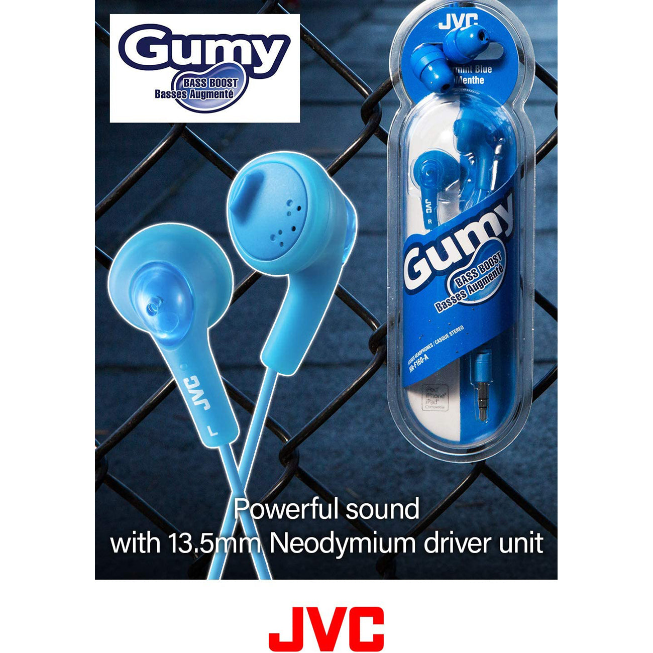 JVC Gumy Earbud Headphones Black