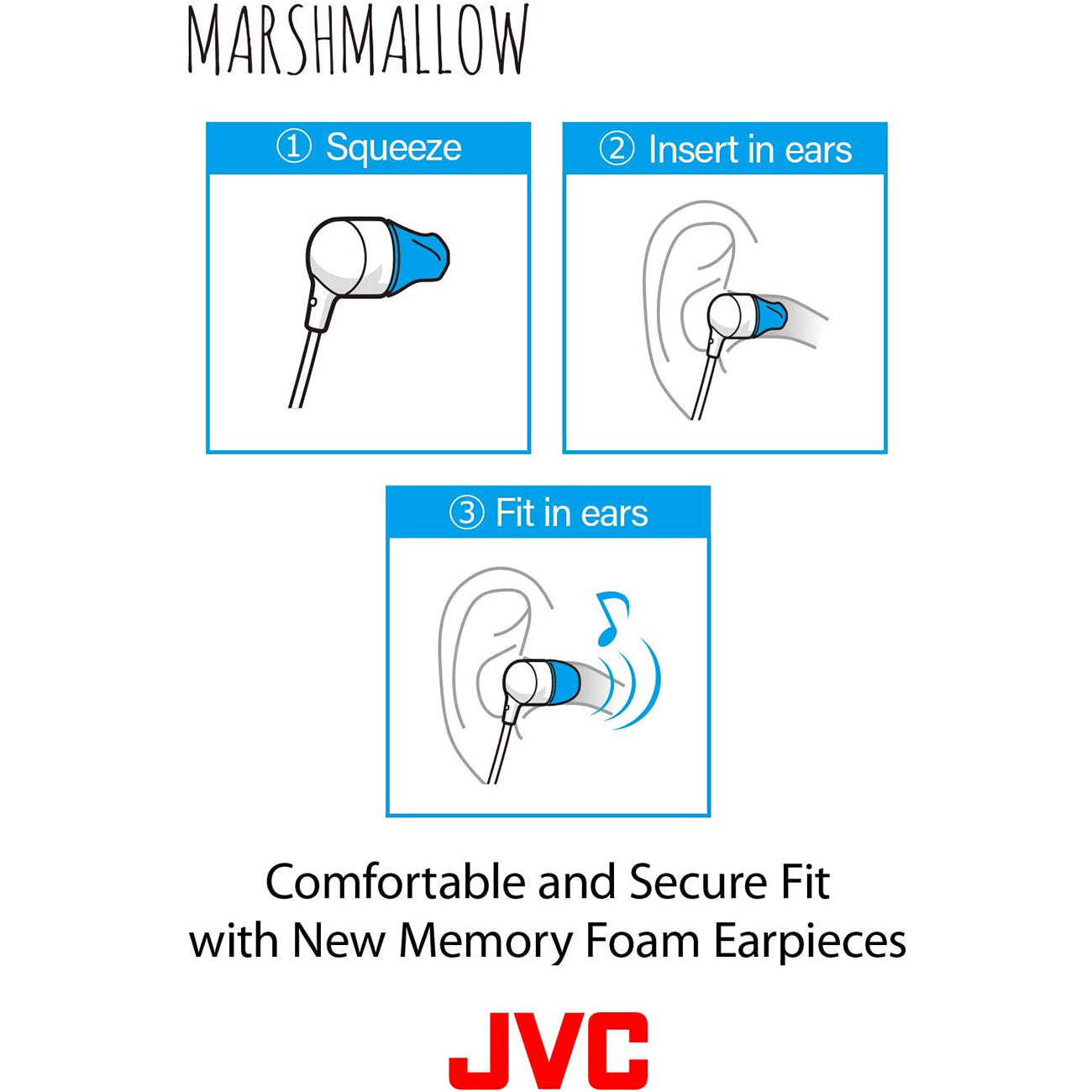 JVC Marshmallow Headphones Black