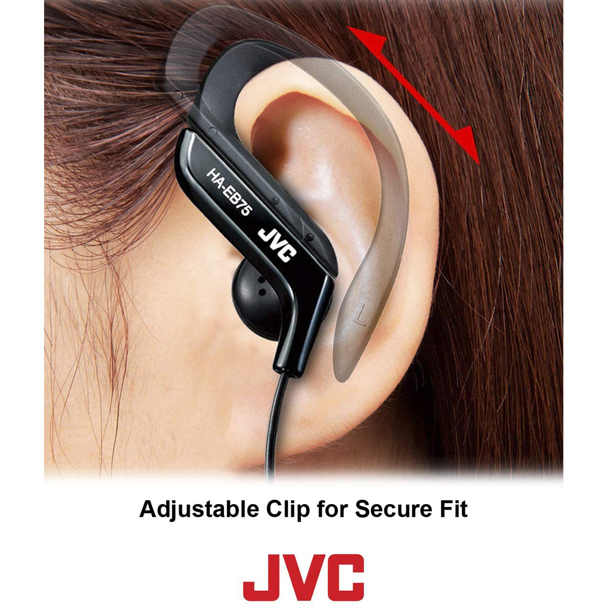 JVC Sports Clip Adjustable Earphones Black