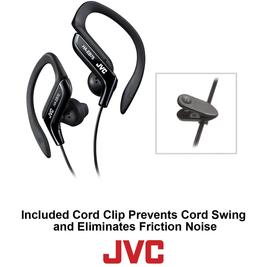 JVC Sports Clip Adjustable Earphones Black