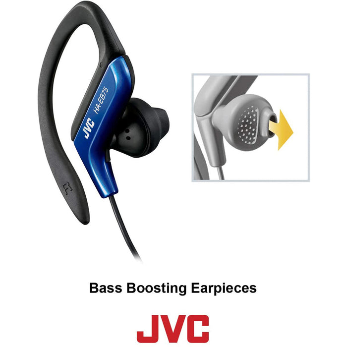 JVC Sports Clip Adjustable Earphones Black