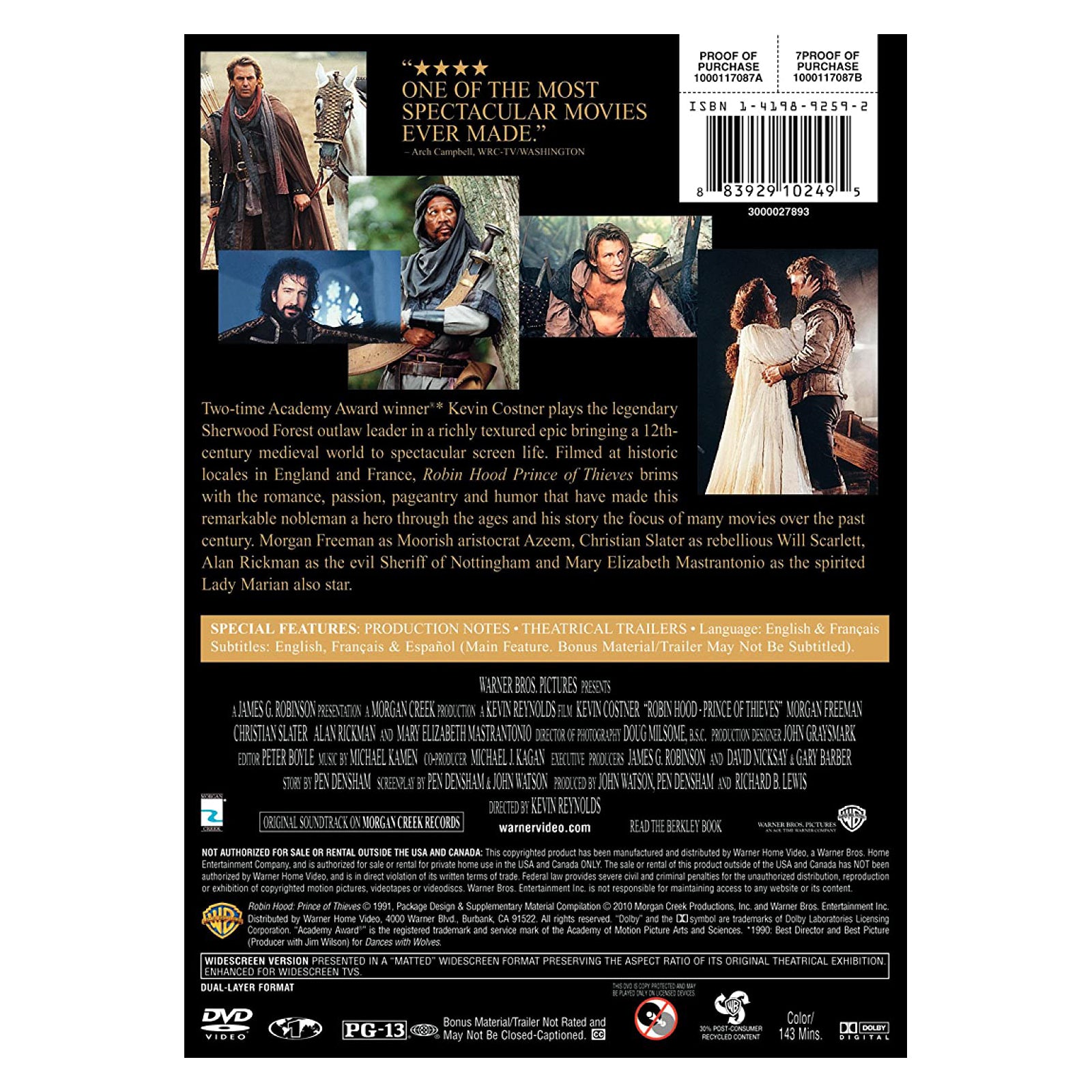 Robin Hood Prince of Thieves DVD